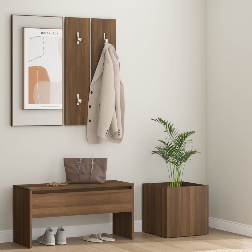 vidaXL Set de muebles de recibidor madera contrachapada roble marrón –  Pensando en Casa