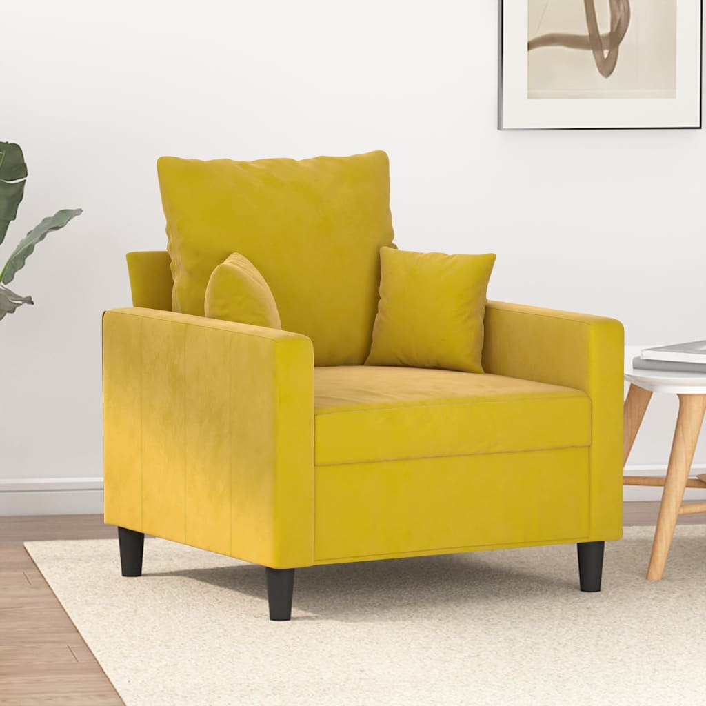 vidaXL Sillón de terciopelo amarillo 60 cm – Pensando en Casa