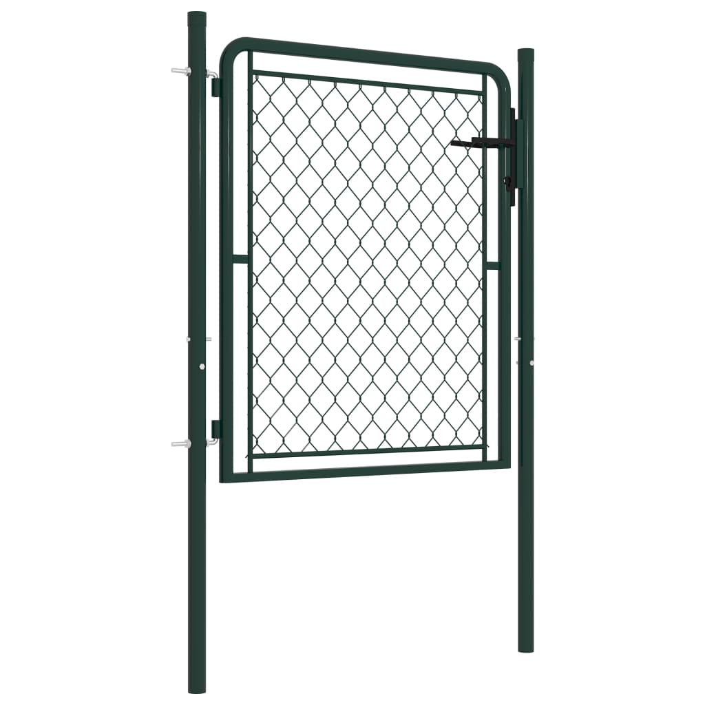 vidaXL Puerta de valla para jardín acero verde 100x75 cm