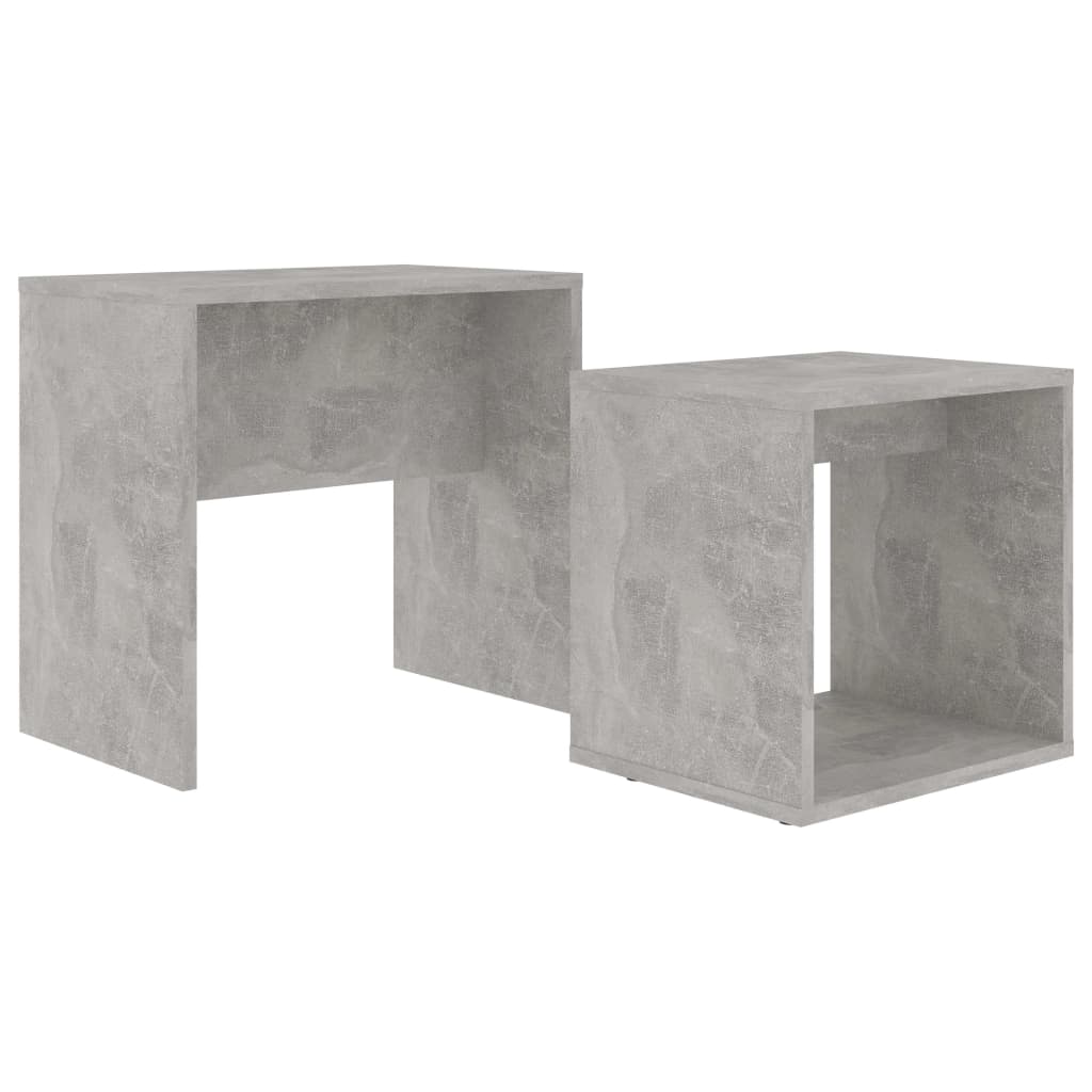 vidaXL Juego de mesas de centro contrachapada gris hormigón 48x30x45cm