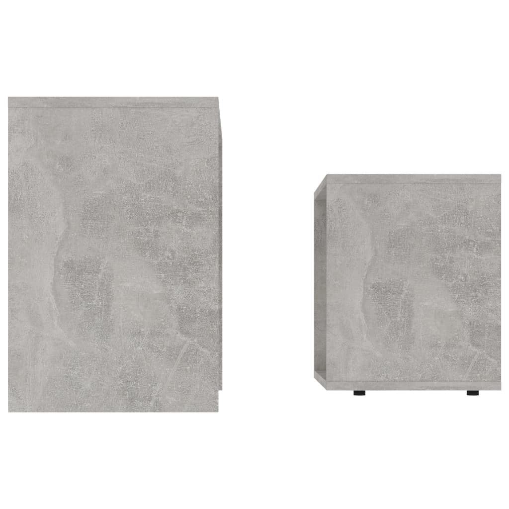 vidaXL Juego de mesas de centro contrachapada gris hormigón 48x30x45cm