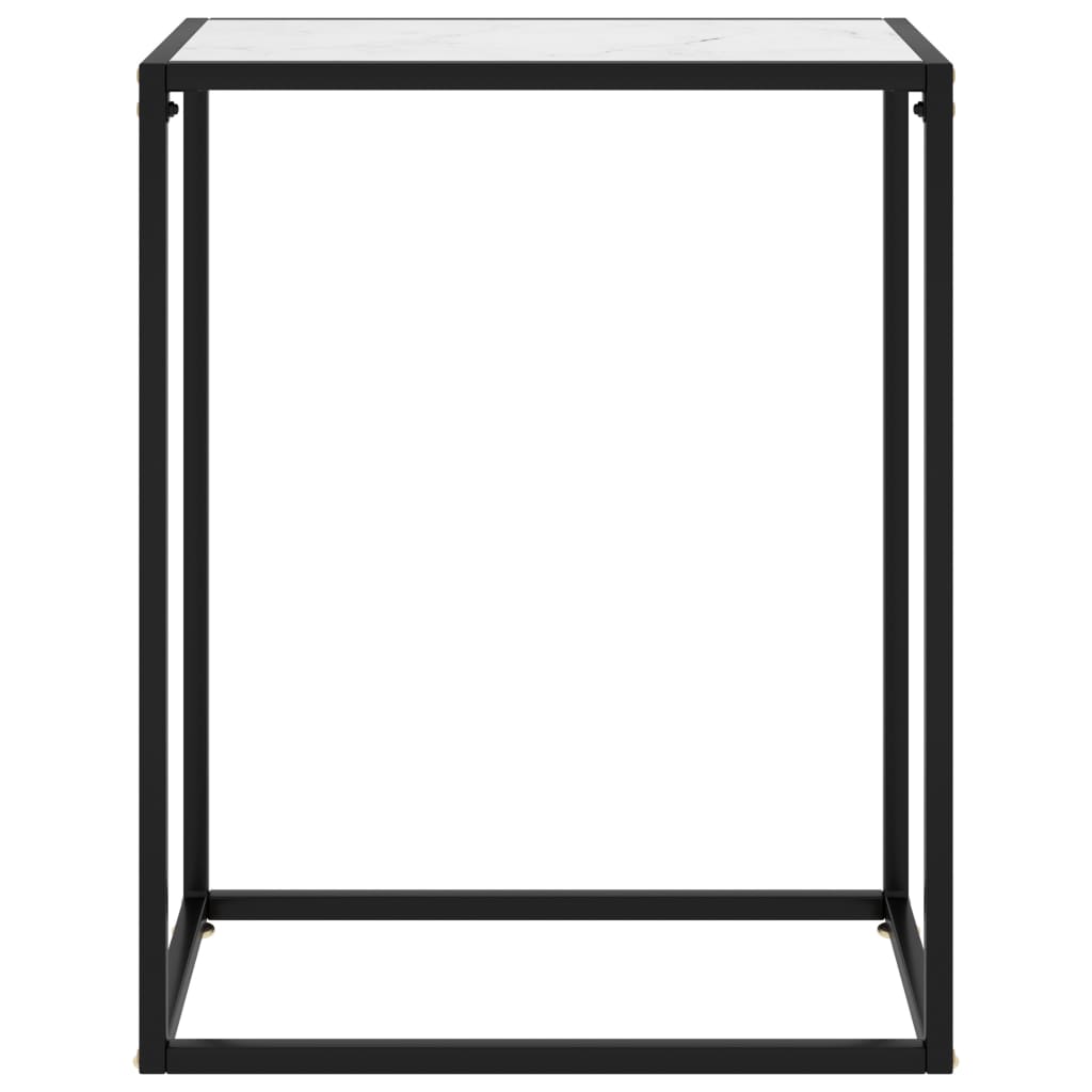 vidaXL Mesa consola vidrio templado blanco 60x35x75 cm