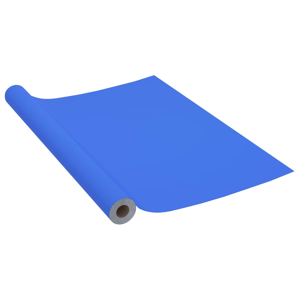 vidaXL Láminas autoadhesivas muebles PVC azul brillante 500x90 cm