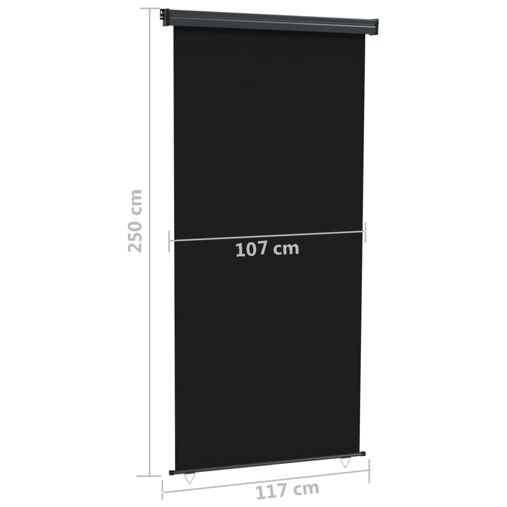 vidaXL Toldo lateral de balcón negro 117x250 cm