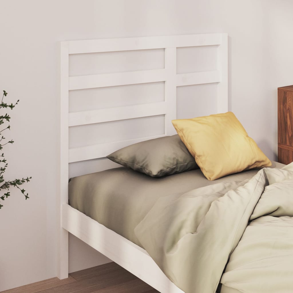 vidaXL Cabecero de cama madera maciza de pino blanco 96x4x104 cm