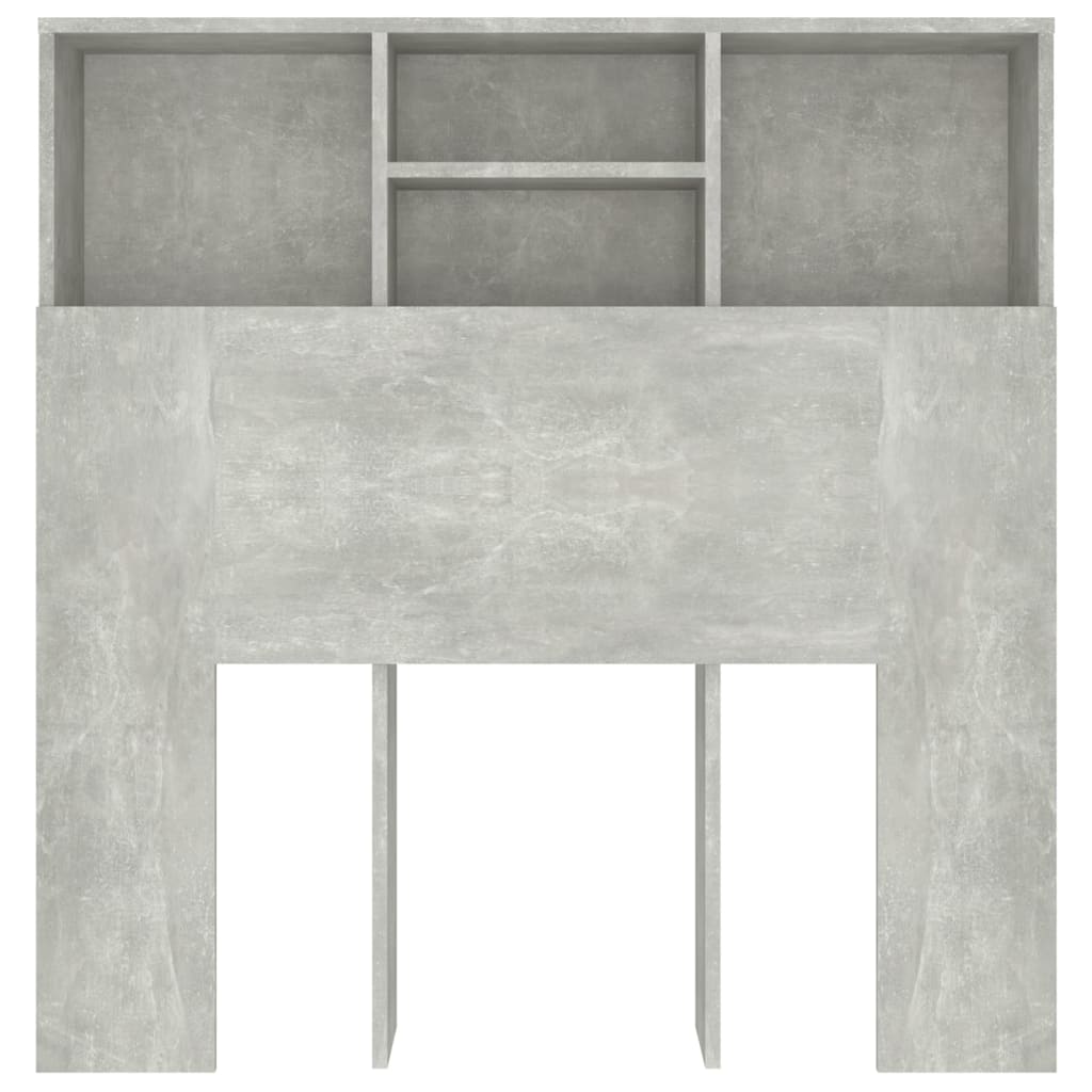 vidaXL Mueble cabecero gris hormigón 100x19x103,5 cm