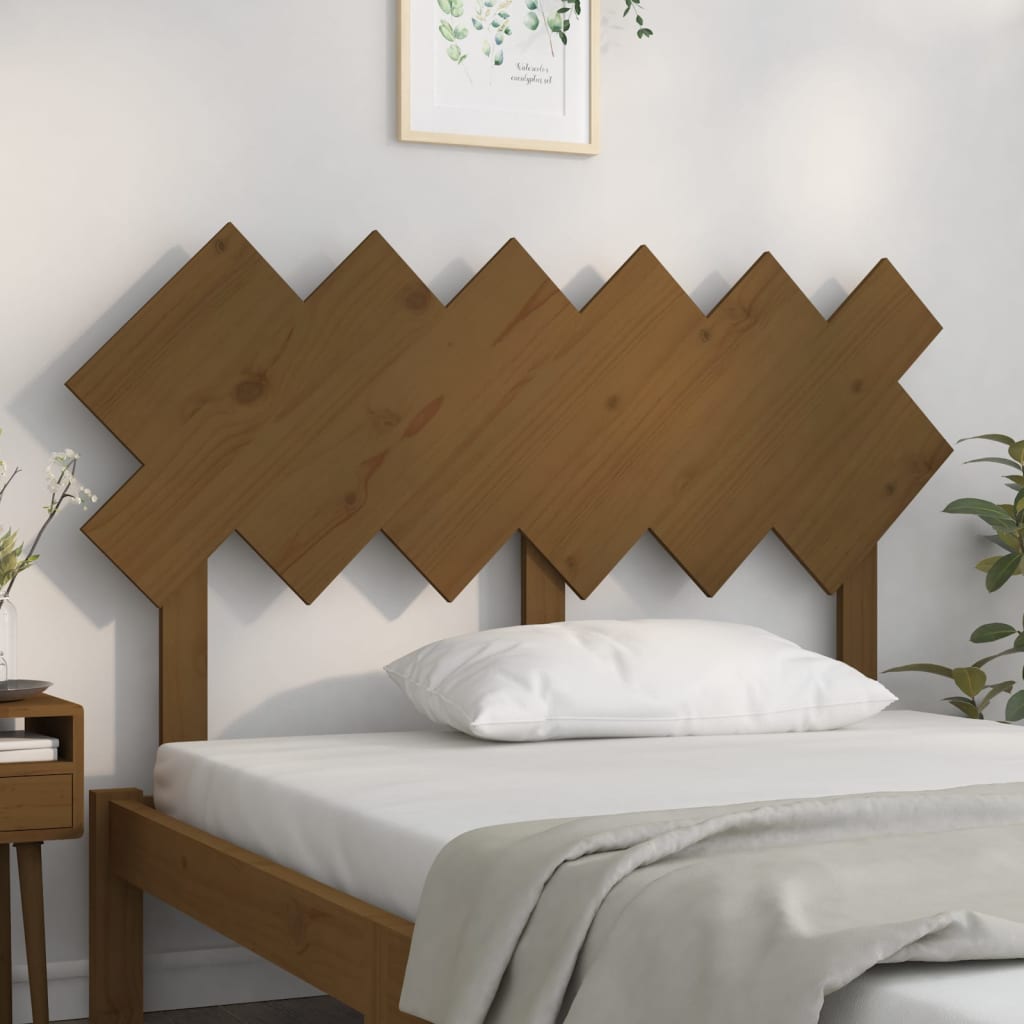 vidaXL Cabecero de cama madera maciza de pino marrón miel 132x3x81cm