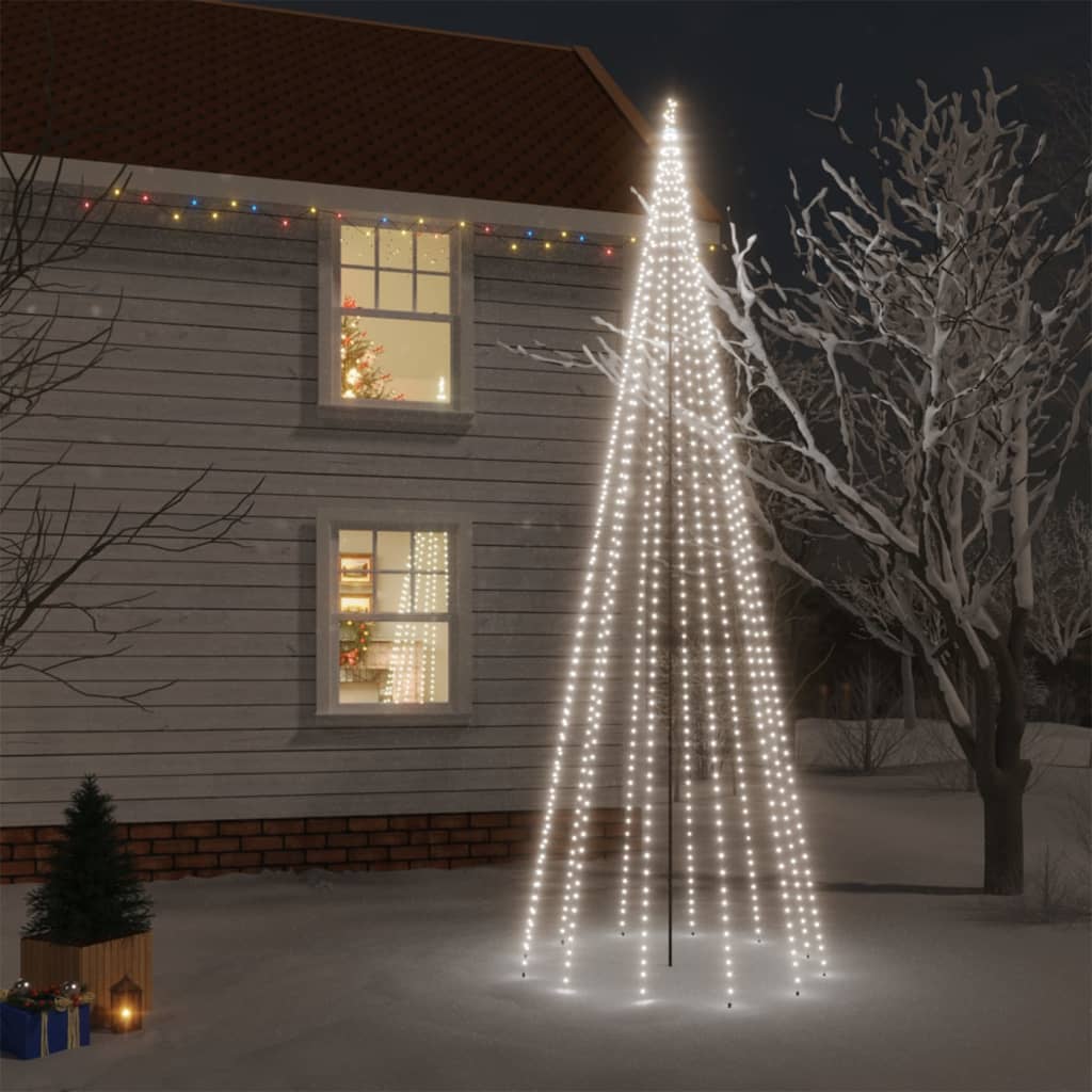 vidaXL Árbol de Navidad con pincho 732 LED blanco frío 500 cm