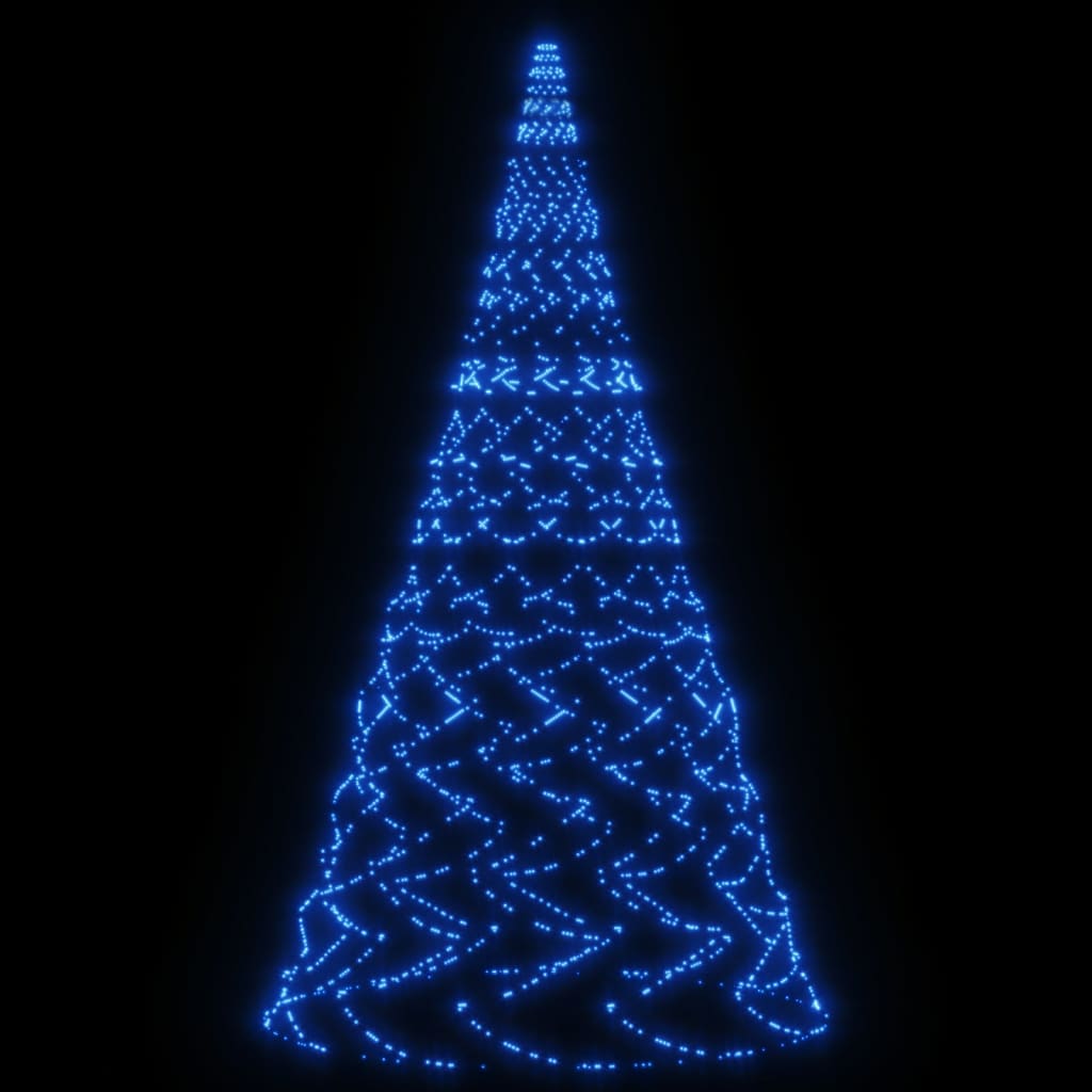 vidaXL Árbol de Navidad en asta de bandera 3000 LED azul 800 cm