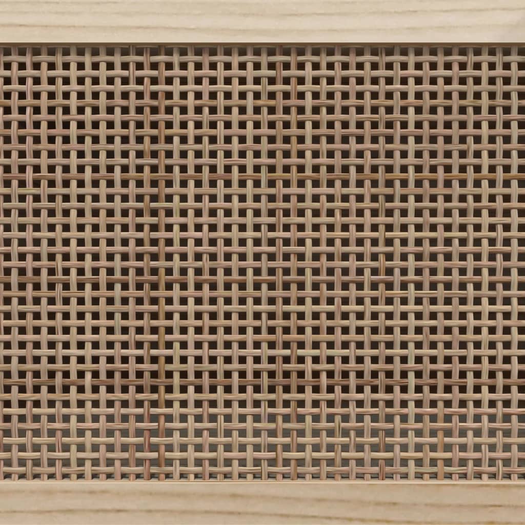 vidaXL Mueble para TV madera maciza pino y ratán natural 80x30x40 cm