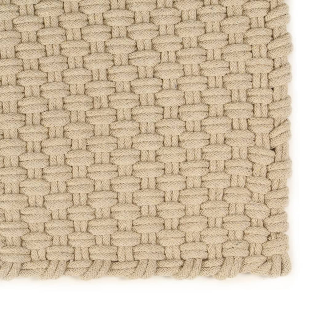 vidaXL Alfombra rectangular algodón natural 80x160 cm