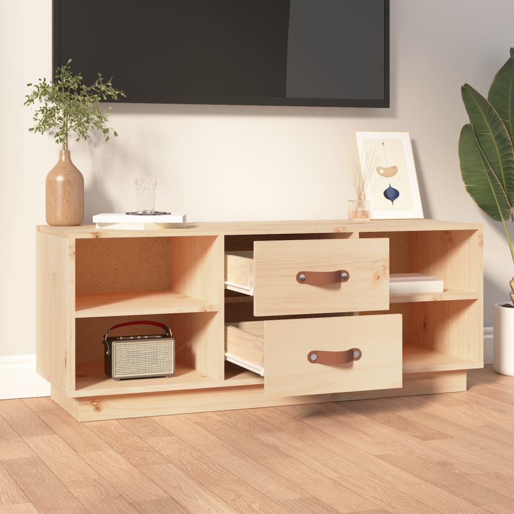 vidaXL Mueble de TV de madera maciza de pino 100x34x40 cm