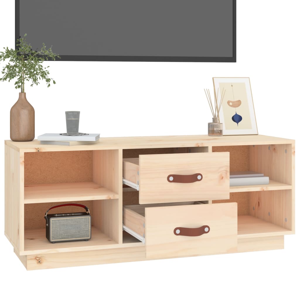 vidaXL Mueble de TV de madera maciza de pino 100x34x40 cm
