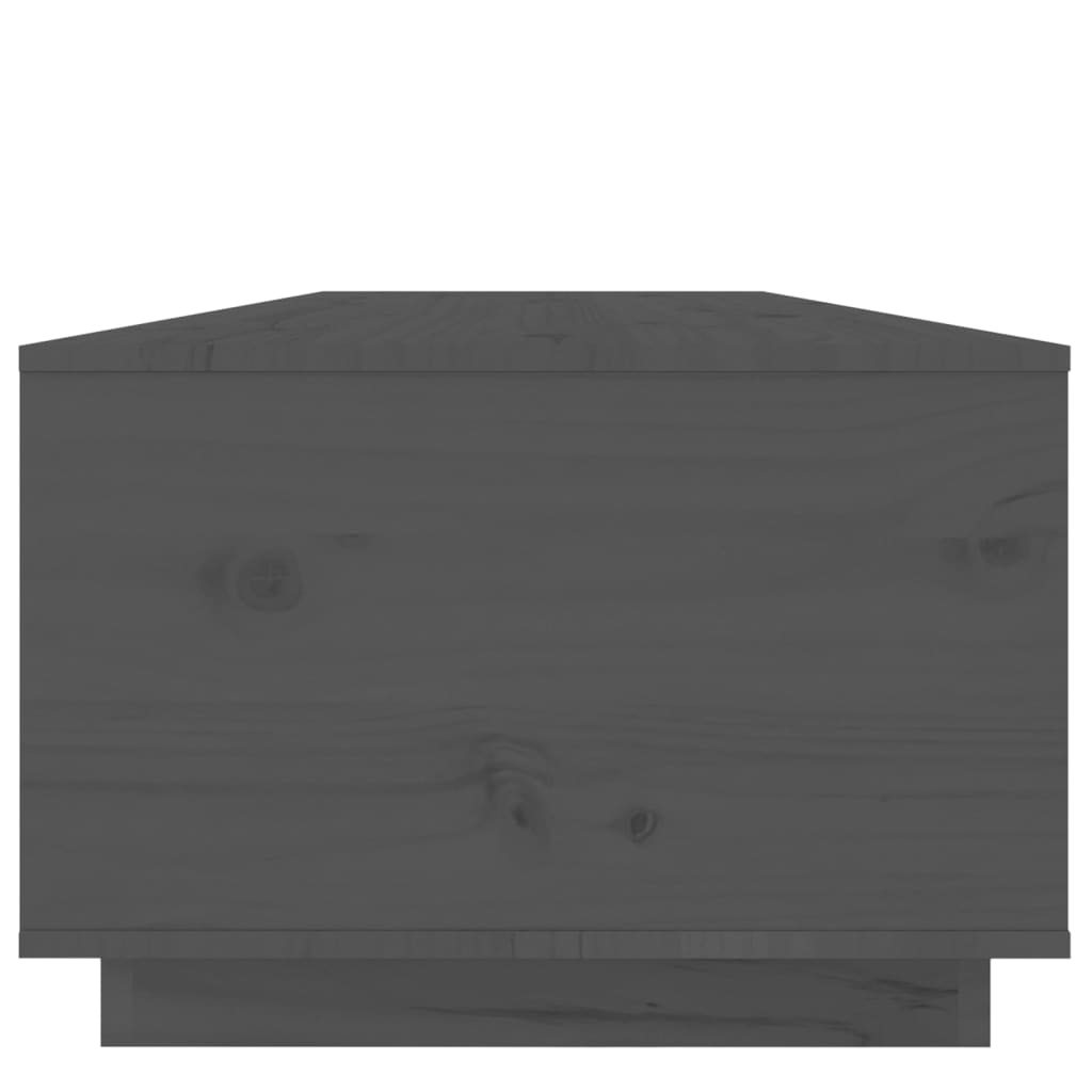 vidaXL Mesa de centro de madera maciza de pino gris 100x50x35 cm