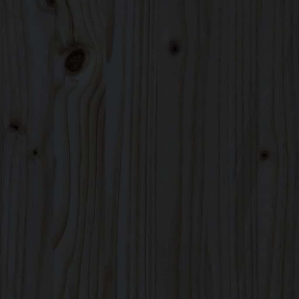 vidaXL Cama para perros madera maciza de pino negro 55,5x53,5x60 cm