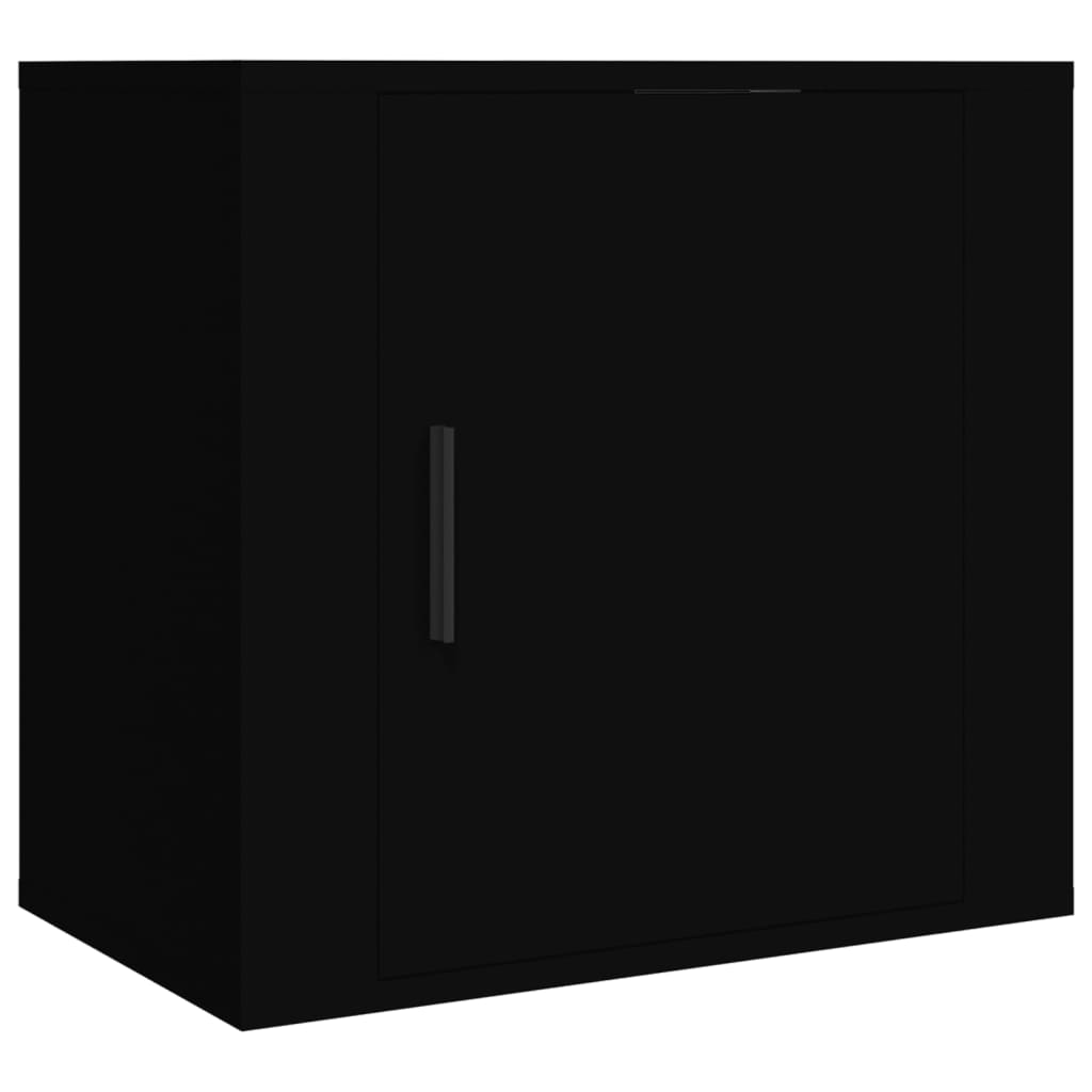 vidaXL Mesita de noche de pared negro 50x30x47 cm