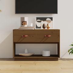 vidaXL Mueble de TV madera maciza de pino marrón miel 90x40x60 cm