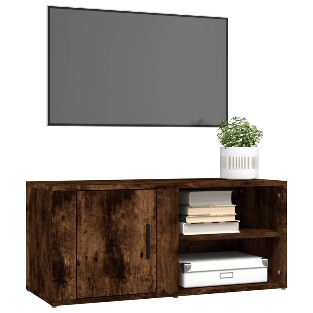 vidaXL Mueble para TV madera contrachapada roble ahumado 80x31,5x36 cm