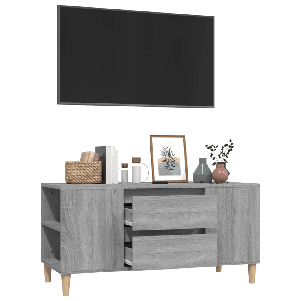 vidaXL Mueble de TV madera contrachapada gris Sonoma 102x44,5x50 cm
